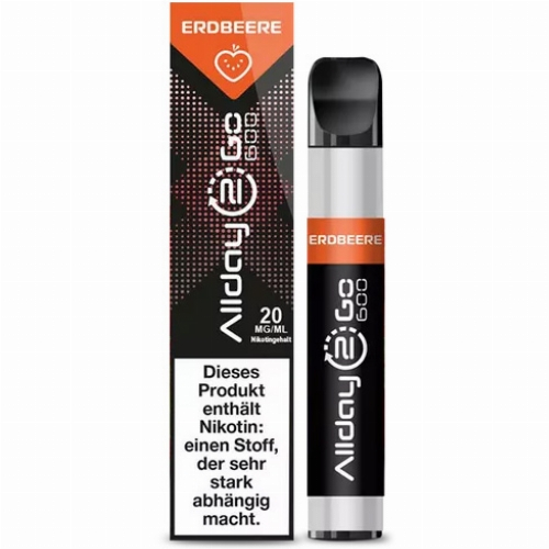 Allday 2 Go Einweg E-Zigarette Nikotinsalz Erdbeere Aroma 20mg