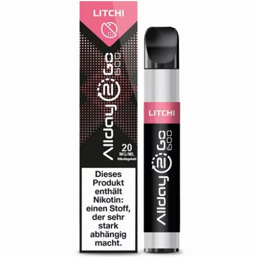 Allday 2 Go Einweg E-Zigarette Nikotinsalz Litschi Aroma 20mg