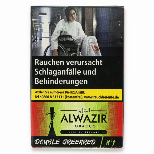 Alwazir Shisha Tabak Double Greenred No. 1 20g