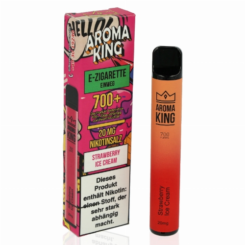 Aroma King 700+ Einweg E-Shisha Strawberry Ice Cream 20 mg Nikotin