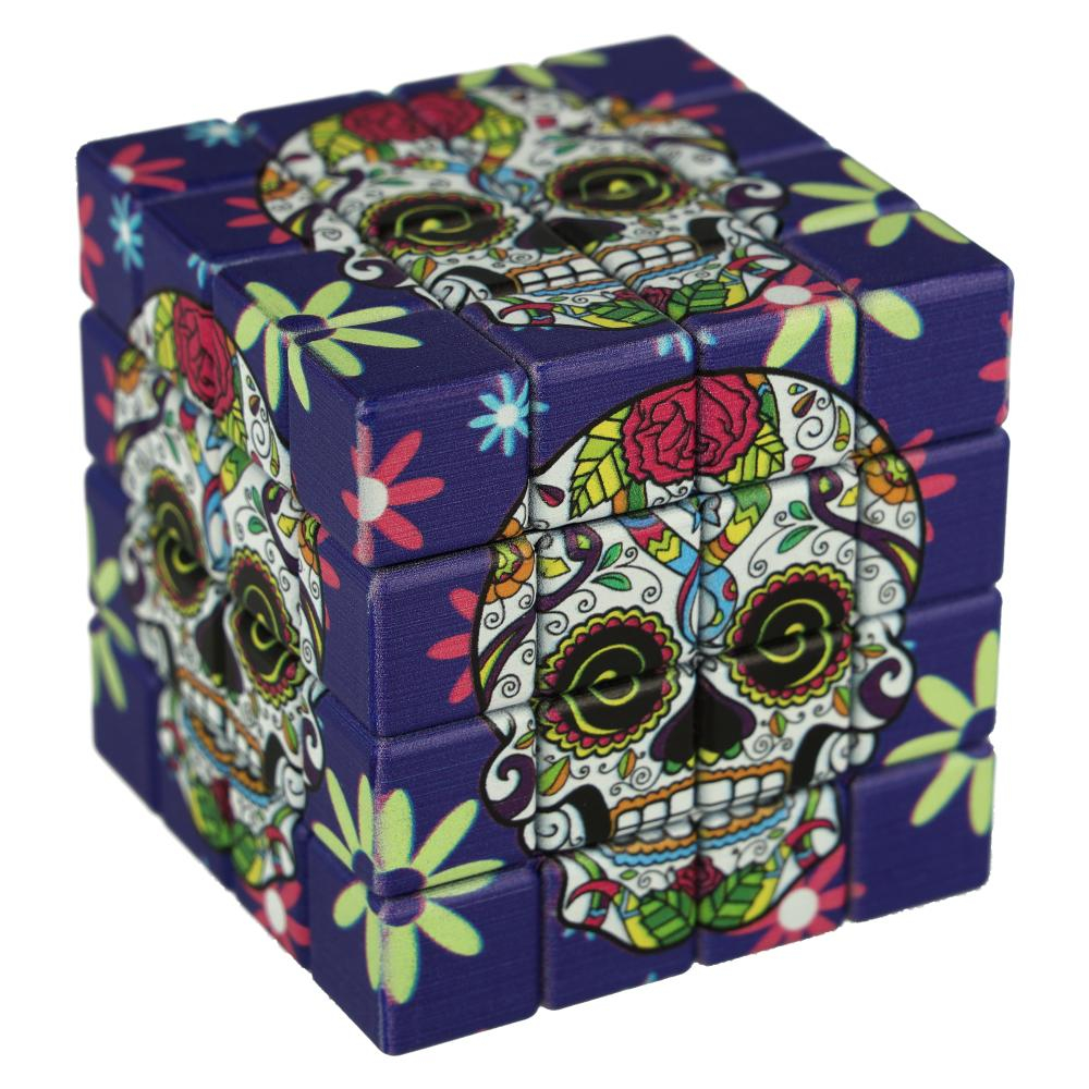 Atomic Metall Grinder Cube Skull,lila 4-teilig