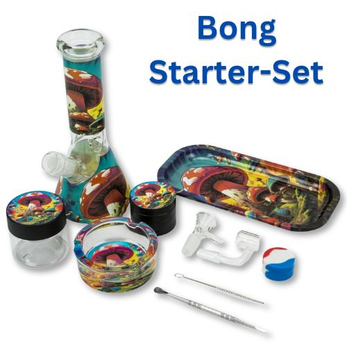 Bong Starter-Set Mushroom Glas Ice Bong