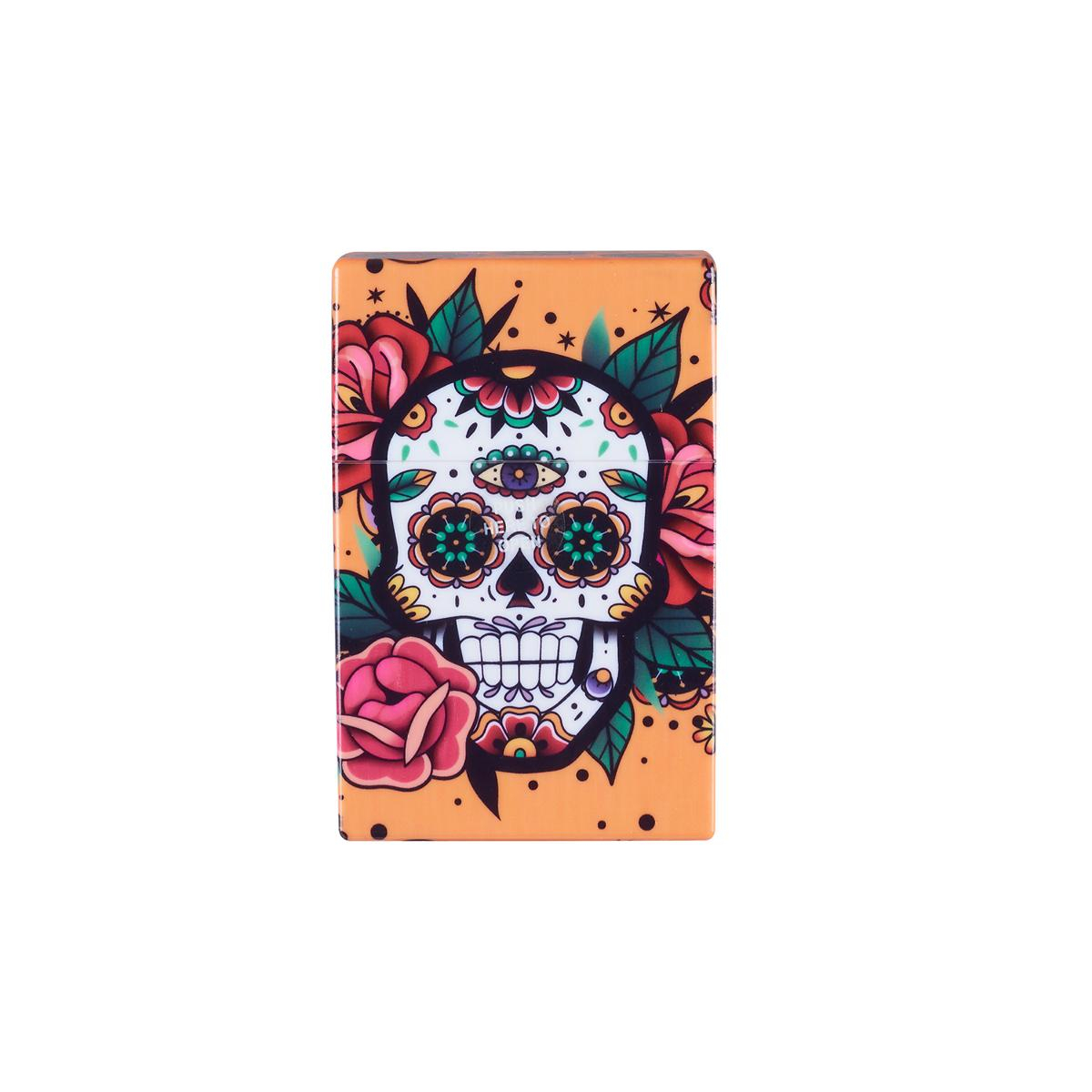 Champ Zigarettenetui Skull Orange Kunststoff