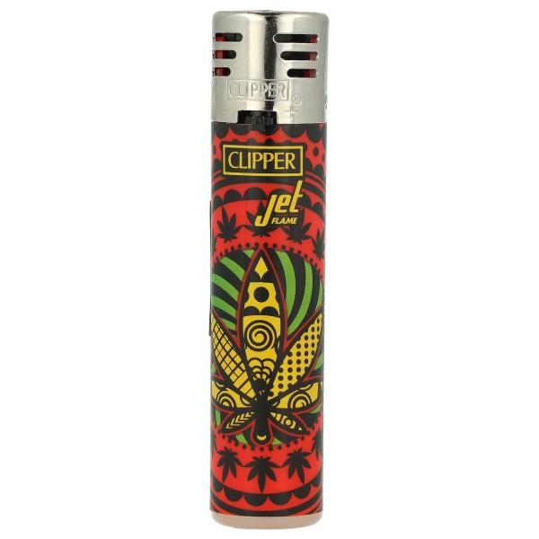 Clipper Feuerzeug Jet Flame Mandaleaves 1v4