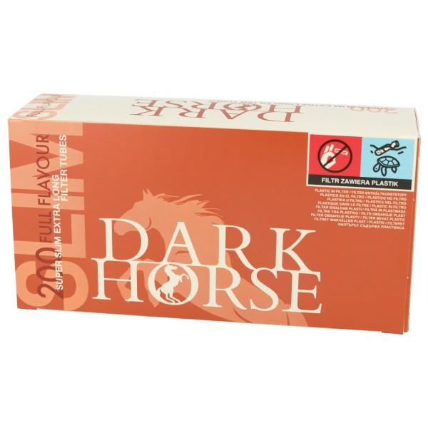 Dark Horse Full Flavor Zigarettenhülsen Super Slim Extra Long Filter 200 Stück