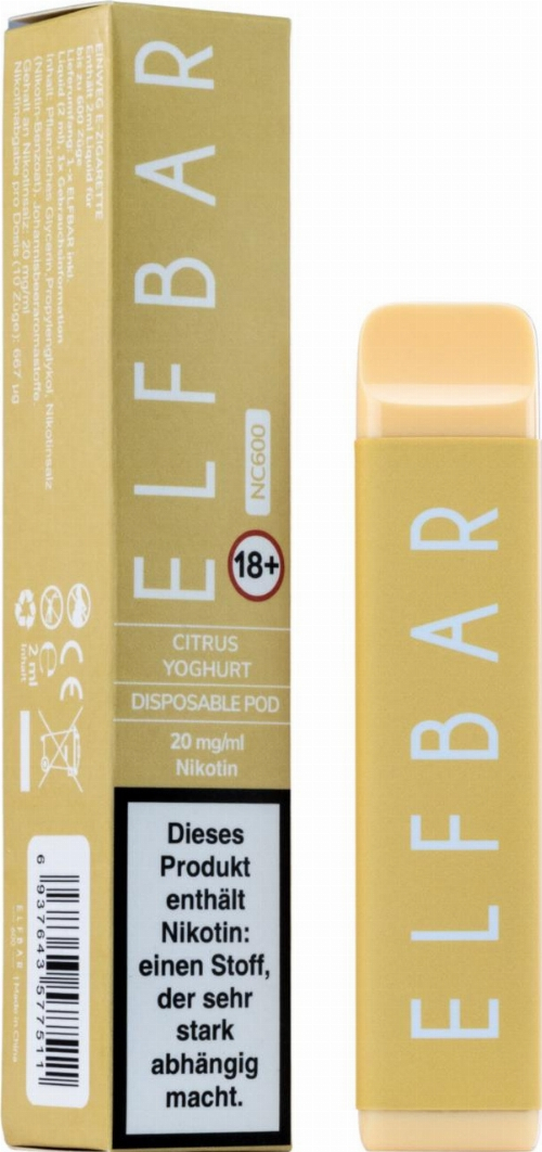 Elf Bar NC600 Einweg E-Zigarette Citrus Yoghurt 20 mg Nikotin