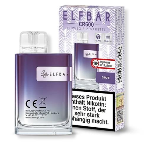 Elfbar CR600 Grape Einweg E-Zigarette 20mg