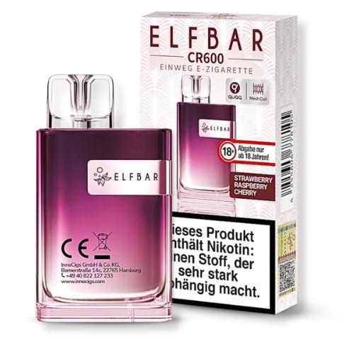 Elfbar CR600 Strawberry Raspberry Cherry Einweg E-Zigarette 20mg