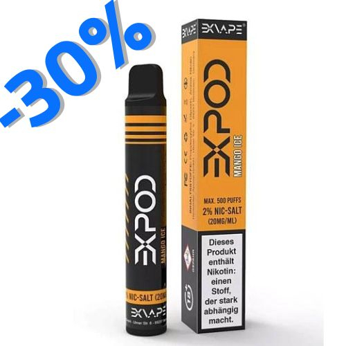 EXVAPE EXPOD Einweg E-Shisha Mango Ice max. 600 Züge