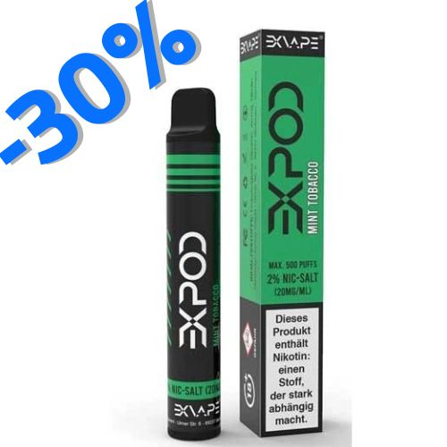 EXVAPE EXPOD Einweg E-Shisha Mint Tobacco max. 600 Züge