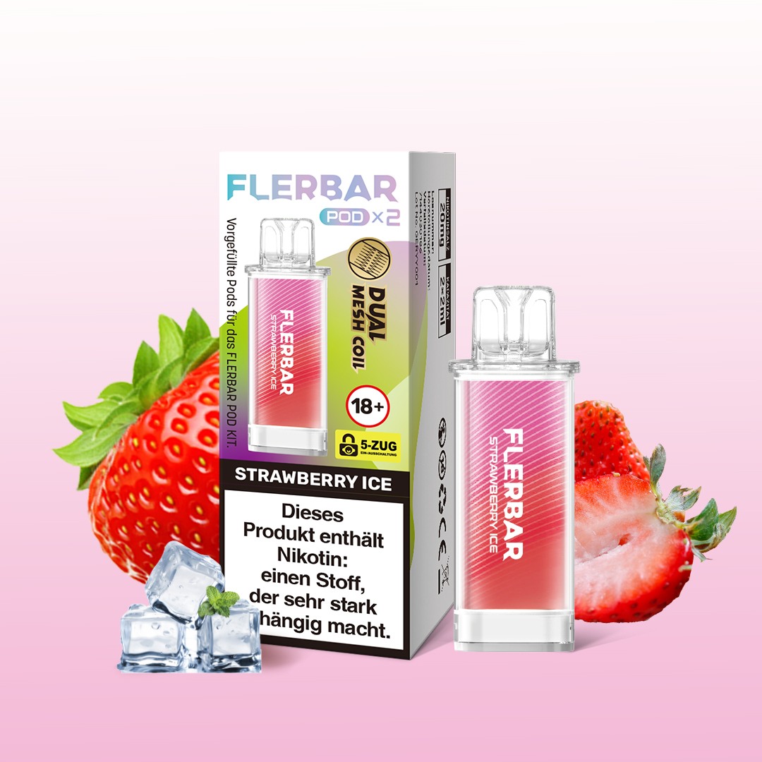 Flerbar Pod Strawberry Ice Prefilled Pods 2x2ml 20mg