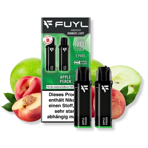 FUYL Powered by Dinner Lady Apple Peach Prefilled Pods 2x2ml 20mg