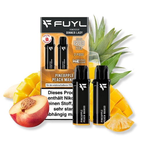 FUYL Powered by Dinner Lady Pineapple Peach Mango Prefilled Pods 2x2ml 20mg