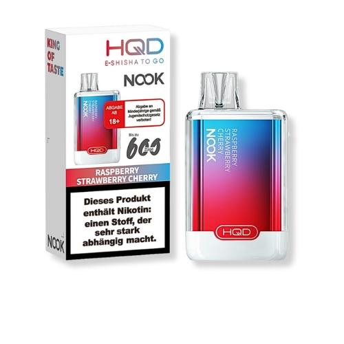 HQD NOOK Raspberry Strawberry Cherry Einweg E-Zigarette 18mg/ml