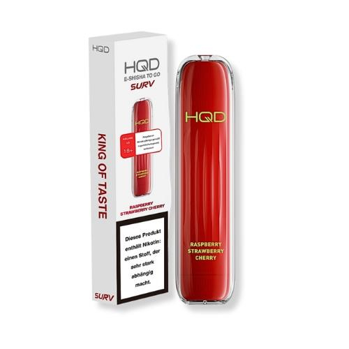 HQD Surv Einweg E-Shisha Raspberry Strawberry Cherry ca. 600 Züge 18mg/ml