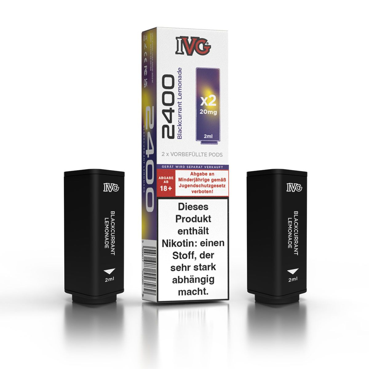 IVG 2400 4-Pod-System Blackcurrant Lemonade Prefilled Pod 2x2ml 20mg