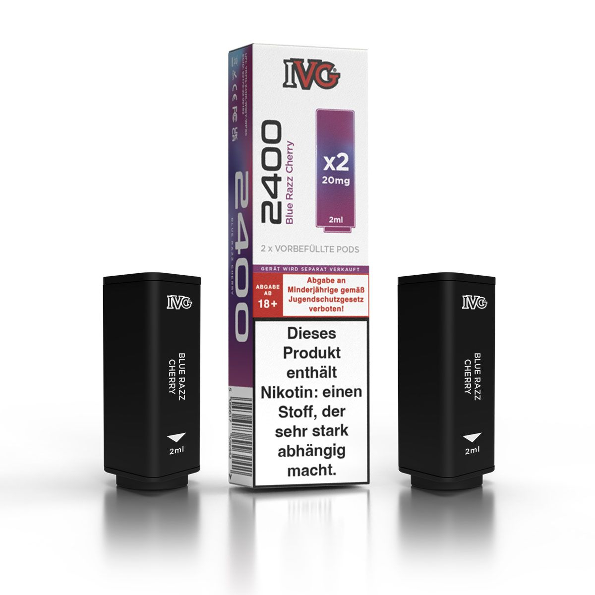 IVG 2400 4-Pod-System Blue Razz Cherry Prefilled Pod 2x2ml 20mg