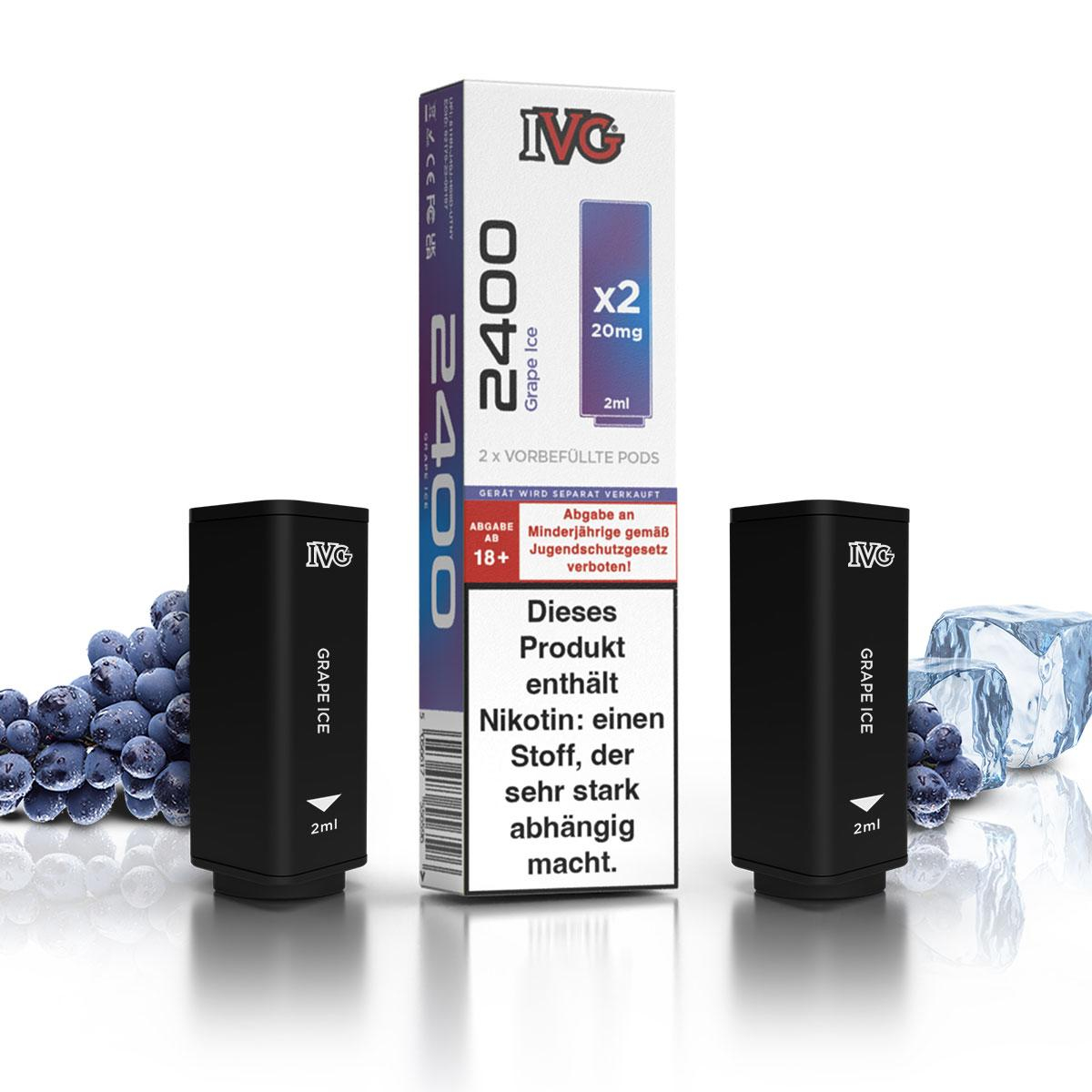 IVG 2400 4-Pod-System Grape Ice Prefilled Pod 2x2ml 20mg