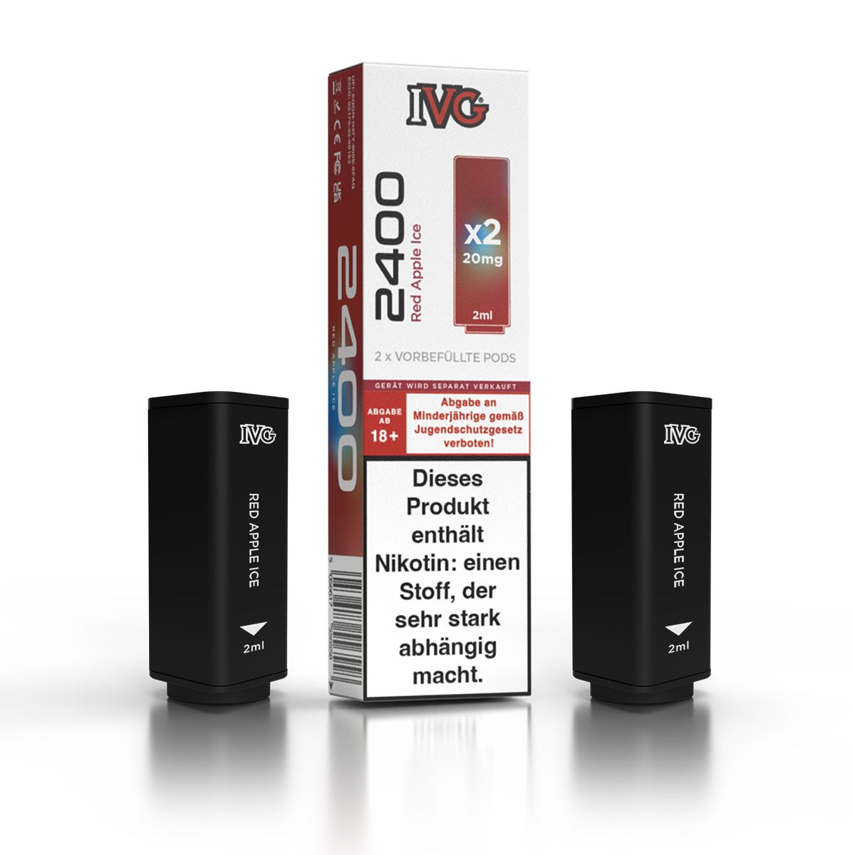 IVG 2400 4-Pod-System Red Apple Ice Prefilled Pod 2x2ml 20mg