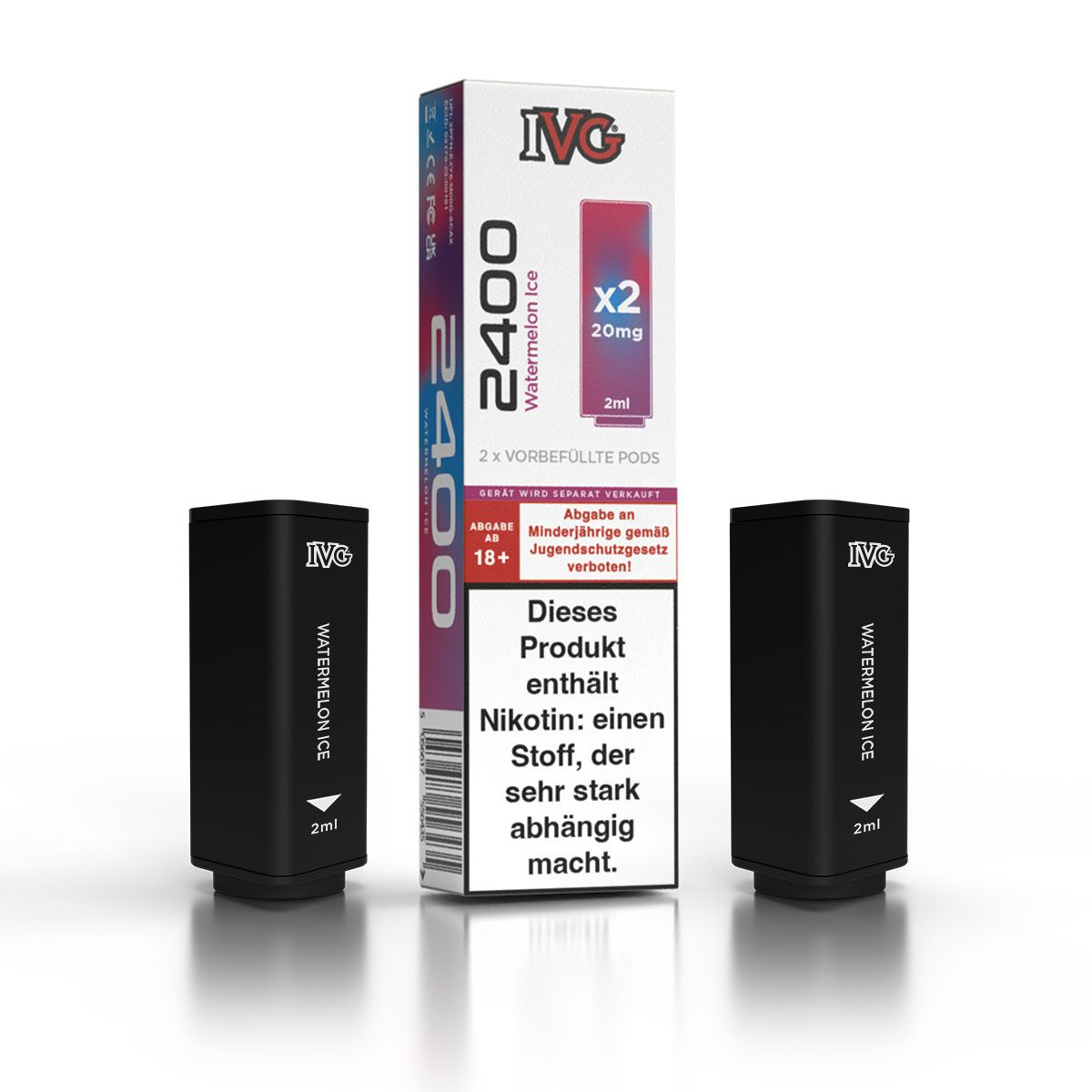 IVG 2400 4-Pod-System Watermelon Ice Prefilled Pod 2x2ml 20mg