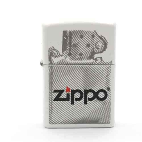 Zippo Feuerzeug Logo Weiß