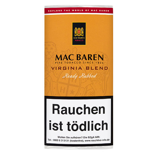 Mac Baren Pfeifentabak Virginia Blend Ready Rubbed 50g Päckchen