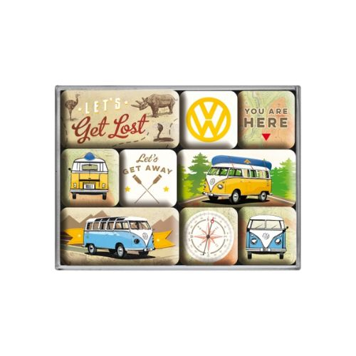 Magnet-Set VW Bulli Lets Get Lost 9-teilig