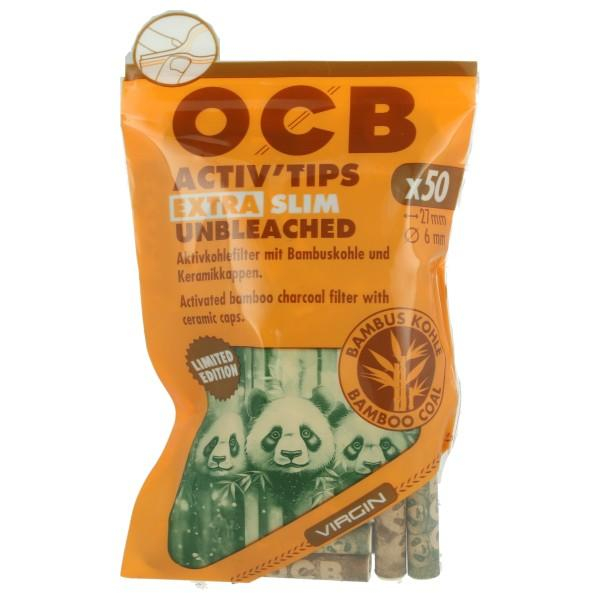 OCB Activ Tips Unbleached Extra Slim Filter 6mm Limited Edition 50 Stk.