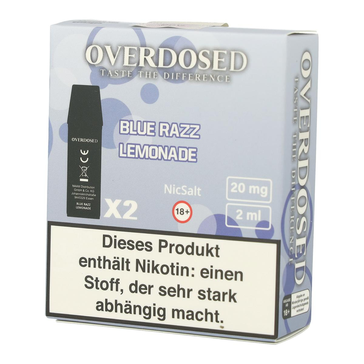 Overdosed Prefilled Pods Blue Razz Lemonade 2x2ml 20mg