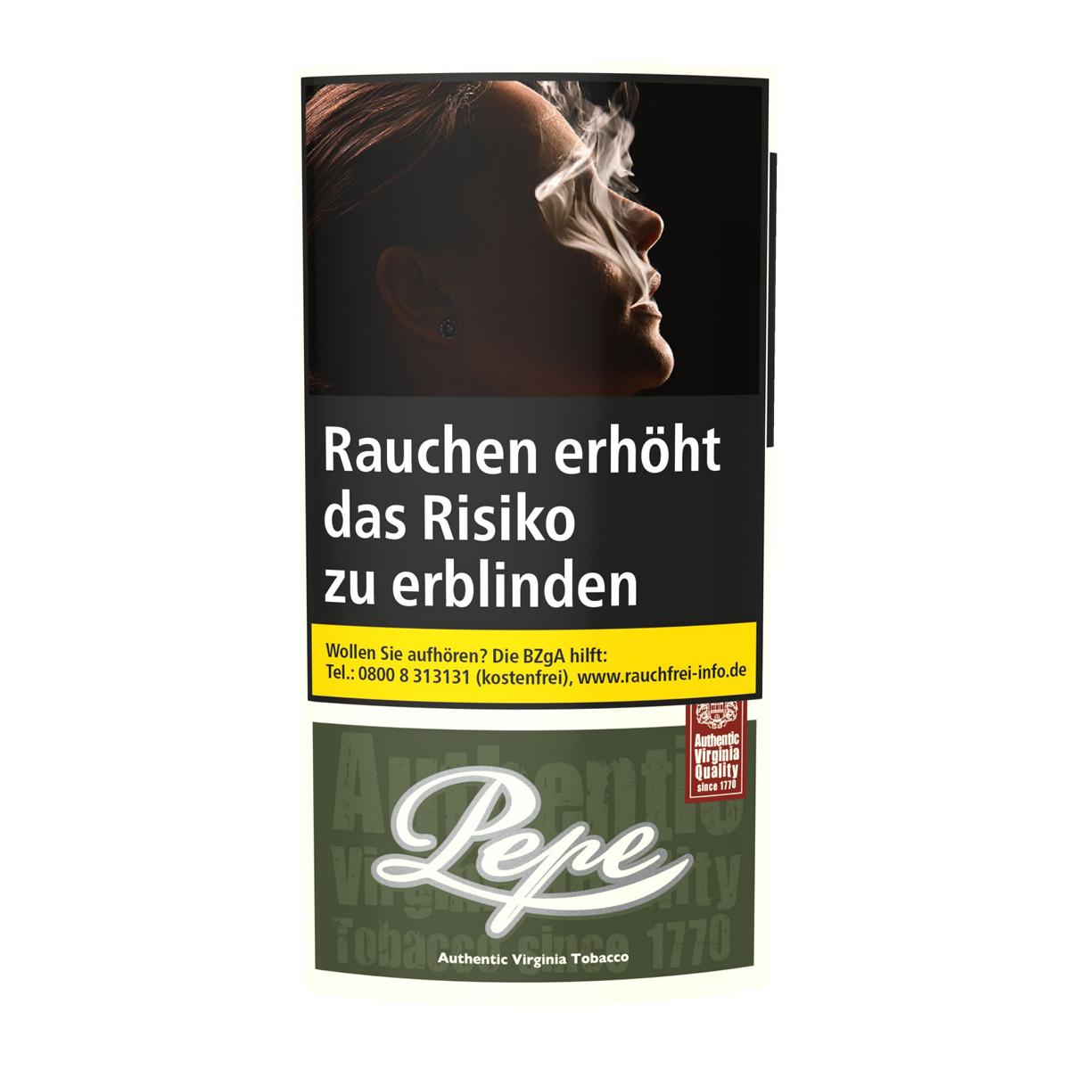 Pepe Tabak ohne Zusatzstoffe Virginia Dark Green Feinschnitt 30g Päckchen