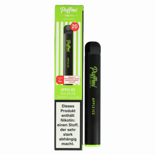 Puffmi TX600 Pro Apple Ice Einweg E-Shisha 20mg