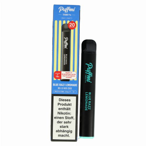 Puffmi TX600 Pro Blue Razz Lemonade Einweg E-Shisha 20mg