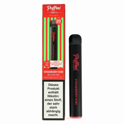 Puffmi TX600 Pro Strawberry Kiwi Einweg E-Shisha 20mg