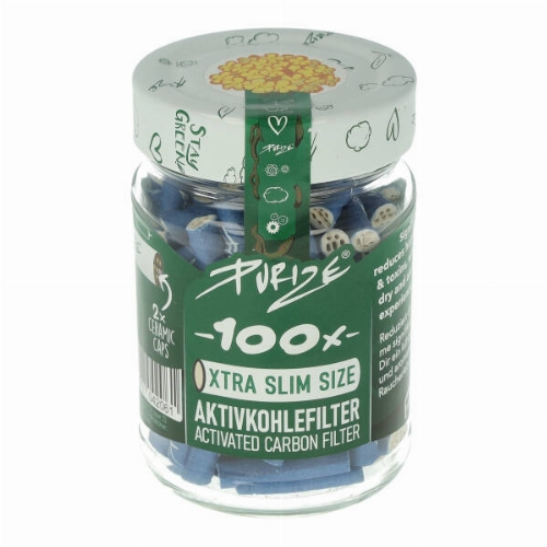 Purize Aktivkohlefilter 6mm Blau im Glas 100Stk.