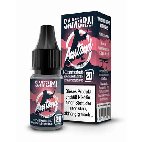 Samurai Anstand Wassermelone Erdbeere Nikotinsalz Liquid 10ml 20mg