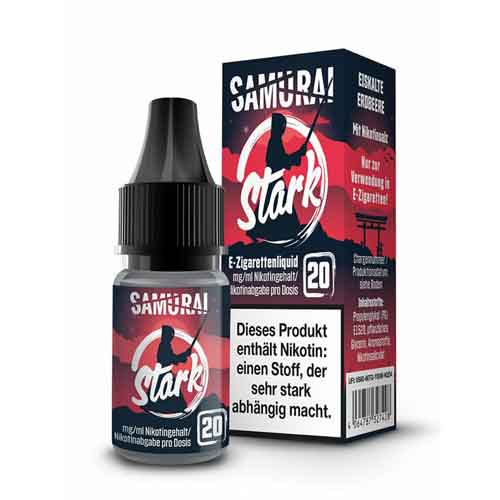 Samurai Stark Erdbeere Crushed Ice Nikotinsalz Liquid 10ml 20mg