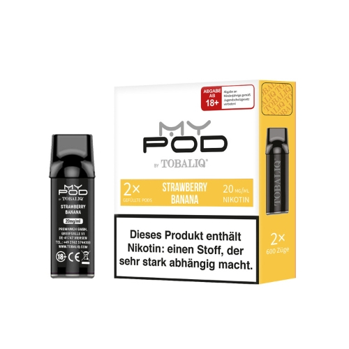 TobaliQ MyPOD Strawberry Banana 2x2ml Pods 20mg/ml