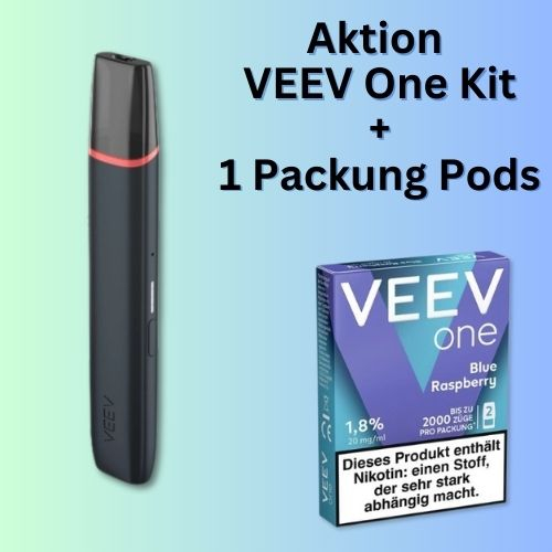 Aktion VEEV One Kit + 1 Packung Pods Blue Raspberry