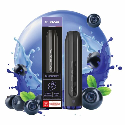 X-Bar Einweg E-Shisha Blueberry 20mg ca. 650 Züge