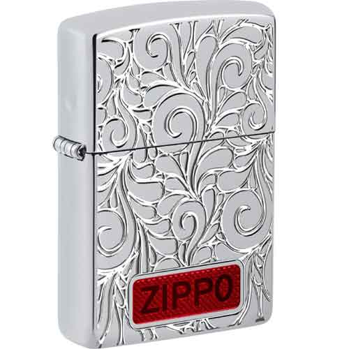 Zippo Feuerzeug chrom Armor Case poliert Swirl Pattern