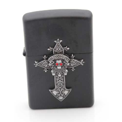 Zippo Feuerzeug Cross with Skull