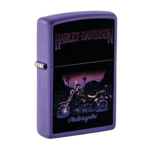 Zippo Feuerzeug Harley Black Light Lila Color