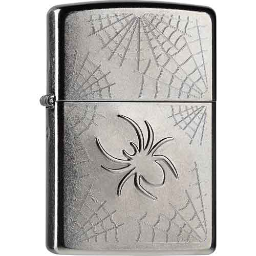 Zippo Feuerzeug Stamped Spider Web