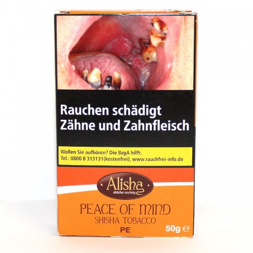 Alisha Peach (Peace of Mind) 50g Packung Shisha Tabak