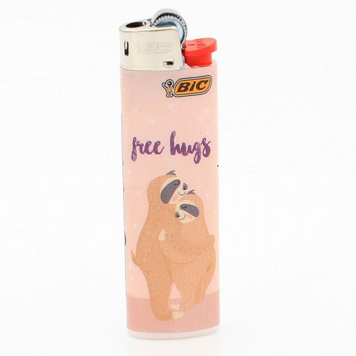 BIC Feuerzeug Slim Faultier Free Hugs 4v8