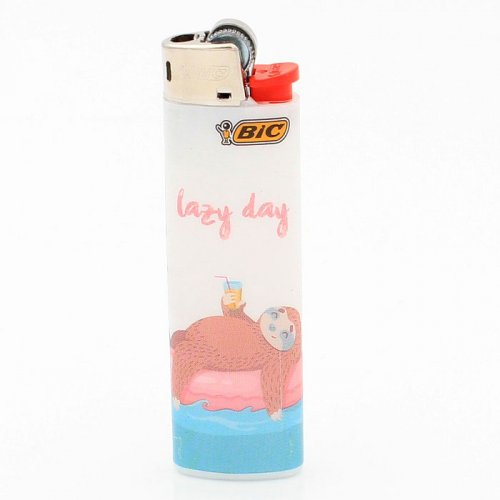 BIC Feuerzeug Slim Faultier Lazy Days 7v8