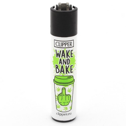 Clipper Feuerzeug Weed Slogan 2 - 3v4 WAKE AND BAKE