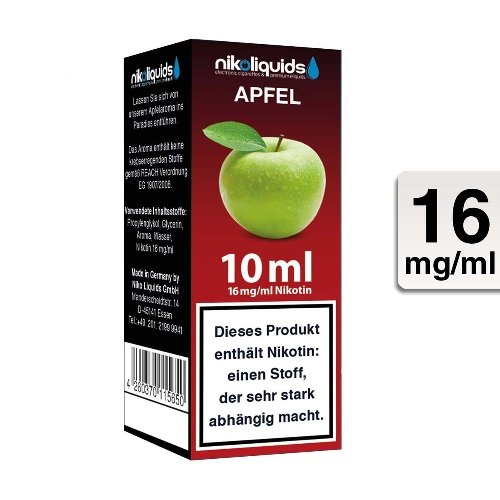 E-Liquid NIKOLIQUIDS Apfel 16mg Nikotin