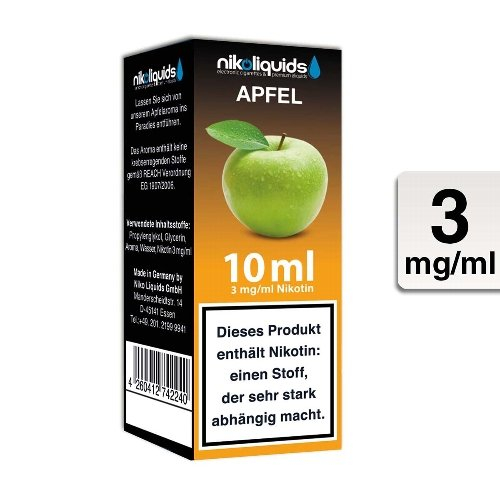 E-Liquid NIKOLIQUIDS Apfel 3 mg Nikotin 50 / 50