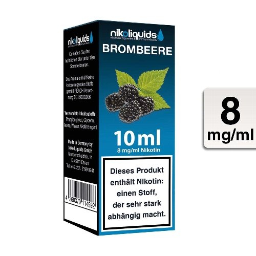 E-Liquid NIKOLIQUIDS Brombeere 8 mg